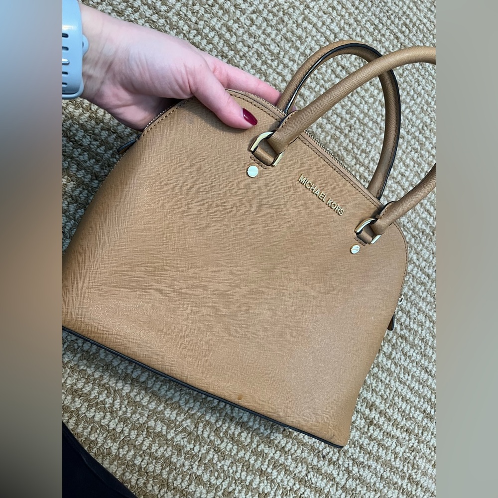 Tan Michael Kors top handle bag